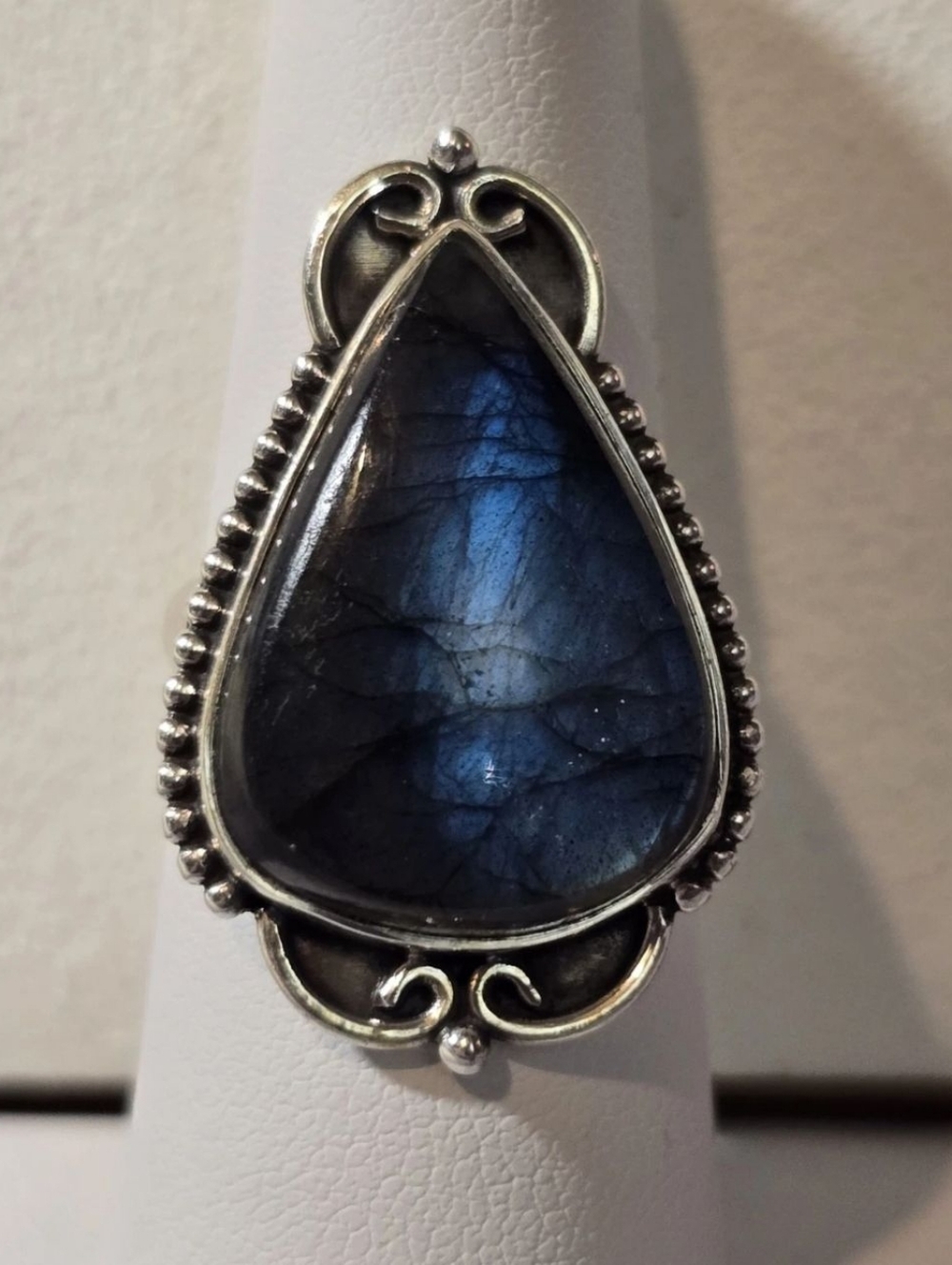 Sterling Silver Labradorite Ring - Southwestern Style
